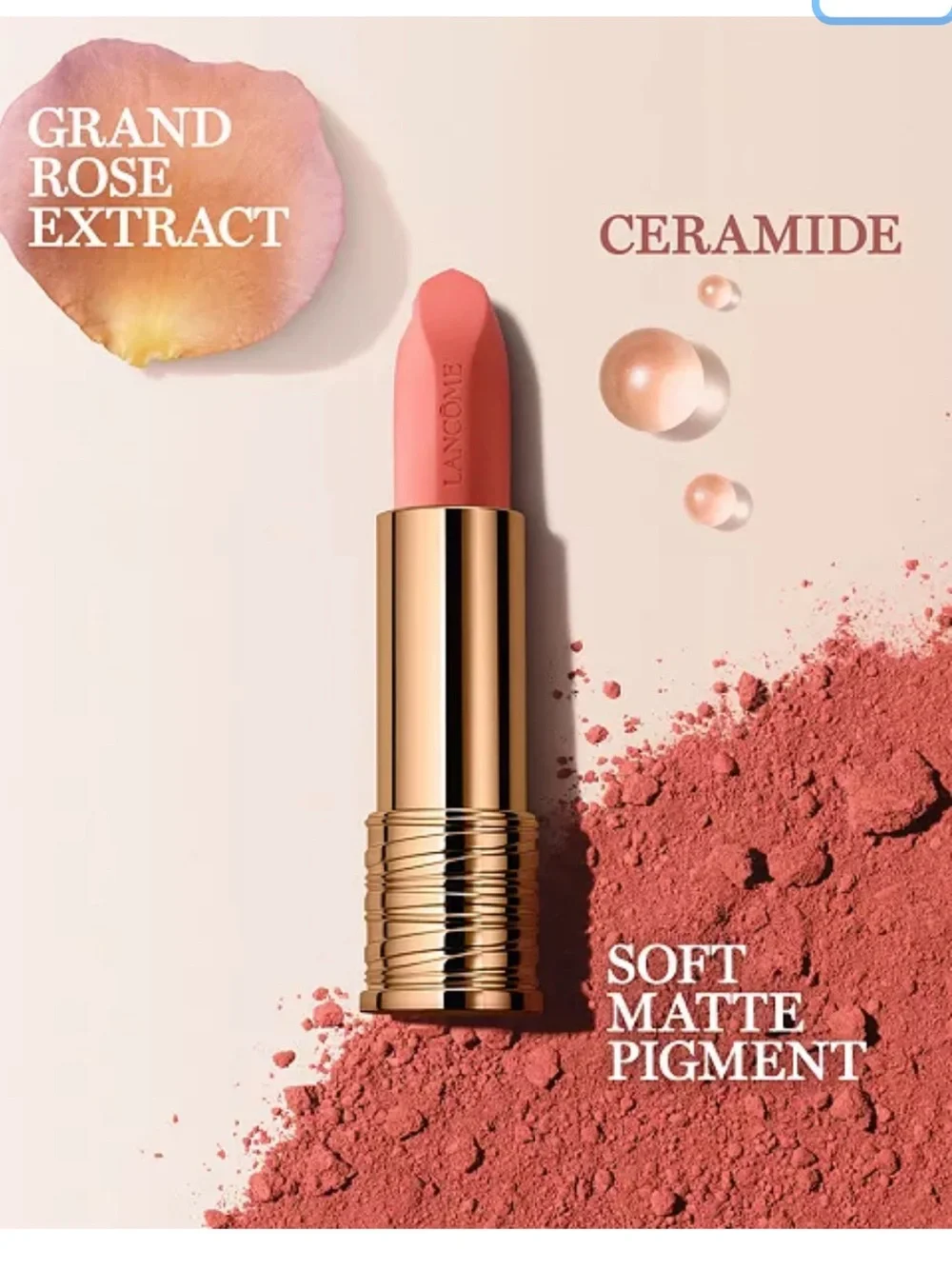 L'Absolu Rouge Intimatte Buildable Soft Matte Lipstick 1.6gm in  274 French Tea